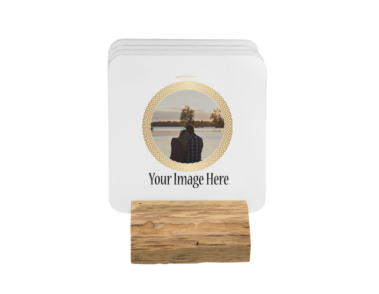 Gold Circle Add Your Own Image Coffee Tea Mug 11oz Mug And Coaster Set Option