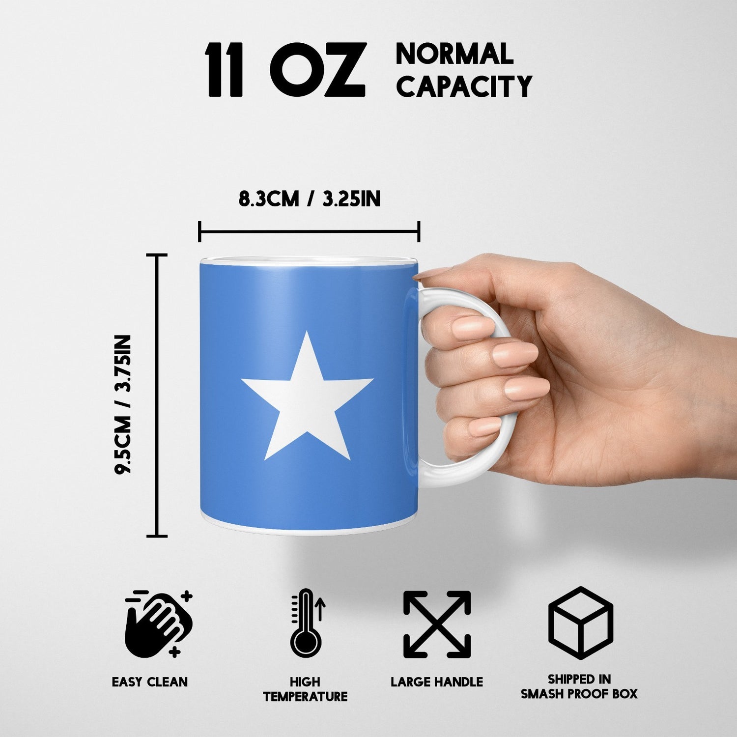 Somalia Flag Design Coffee Tea Mug Cup Set Coaster Gift Him Her Custom Patriotic