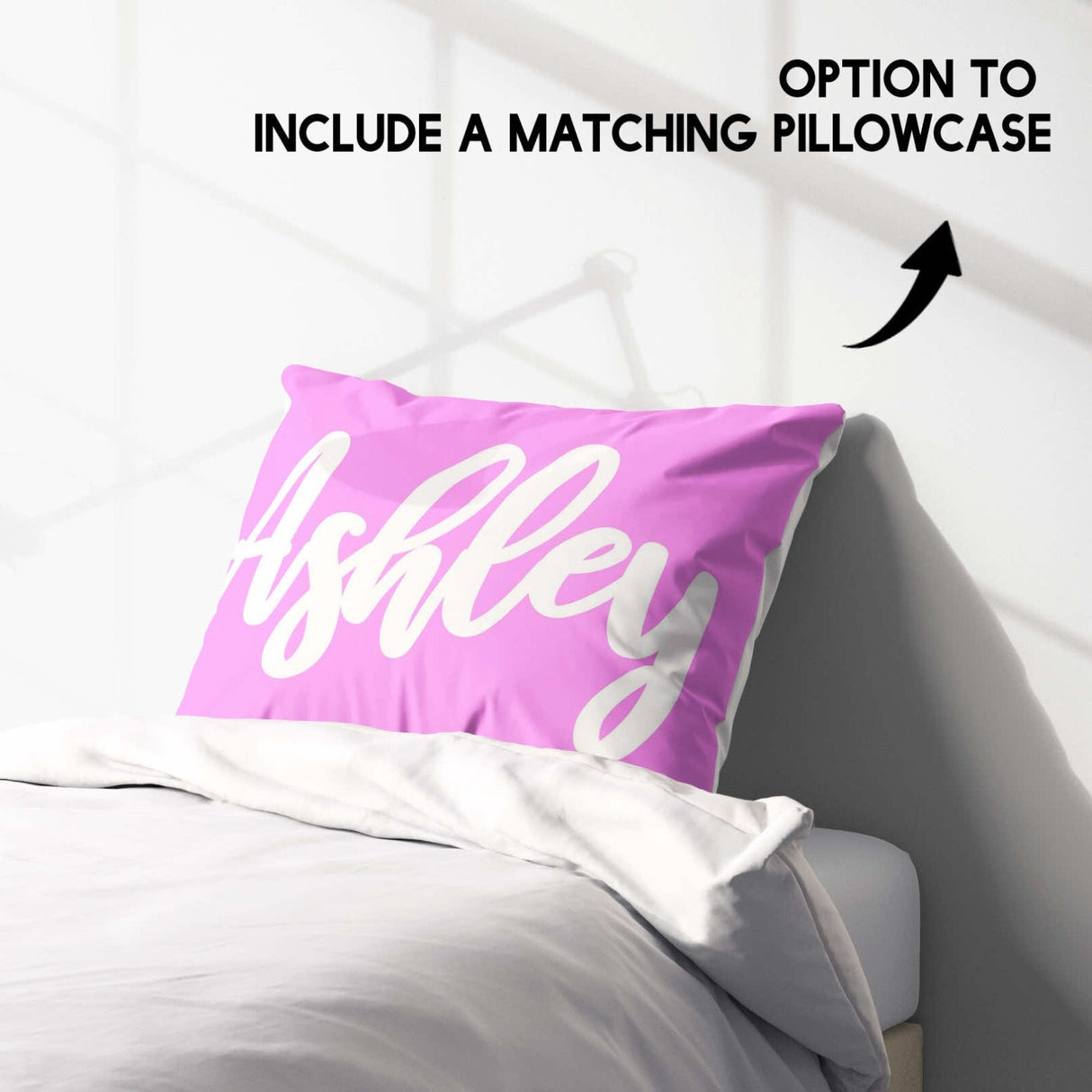 Personalised Custom Name Colour Script Font Single Bed Duvet Cover + Pillowcase