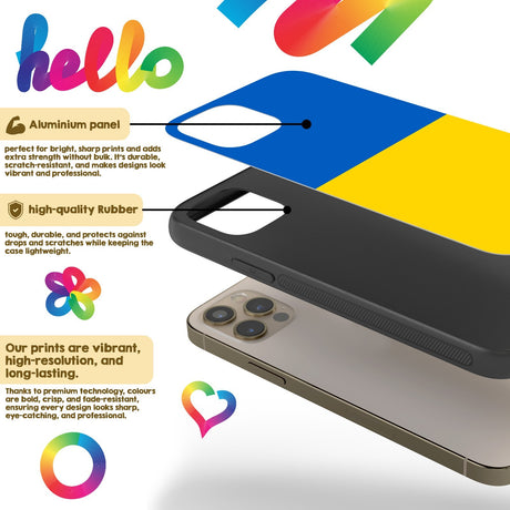 Ukraine Flag Patriotic iPhone Case Printed Black TPU Cover Protector Custom Gift