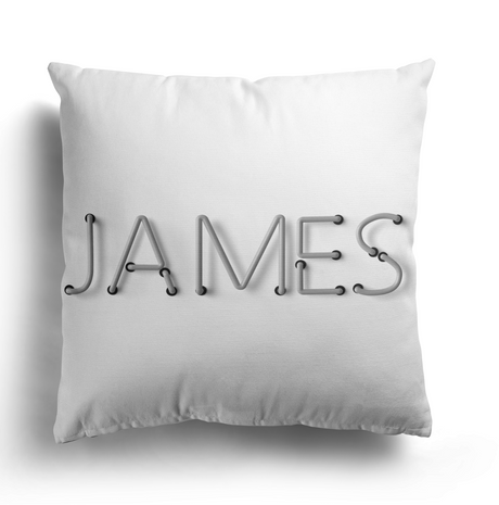 Personalised Neon Alphabet Novelty Print Soft Square Filled Cushion Throw Decor