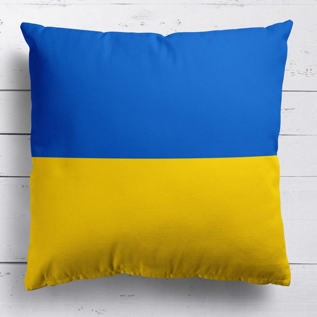 Ukraine Flag Ukrainian Design Filled Square Cushion Decorative Throw Gift Size