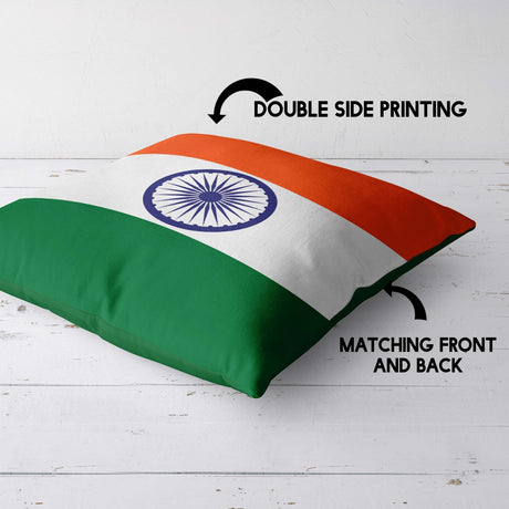 Indian Flag - Design Size Cozy Soft Square Filled Cushion Decorative Throw Gift