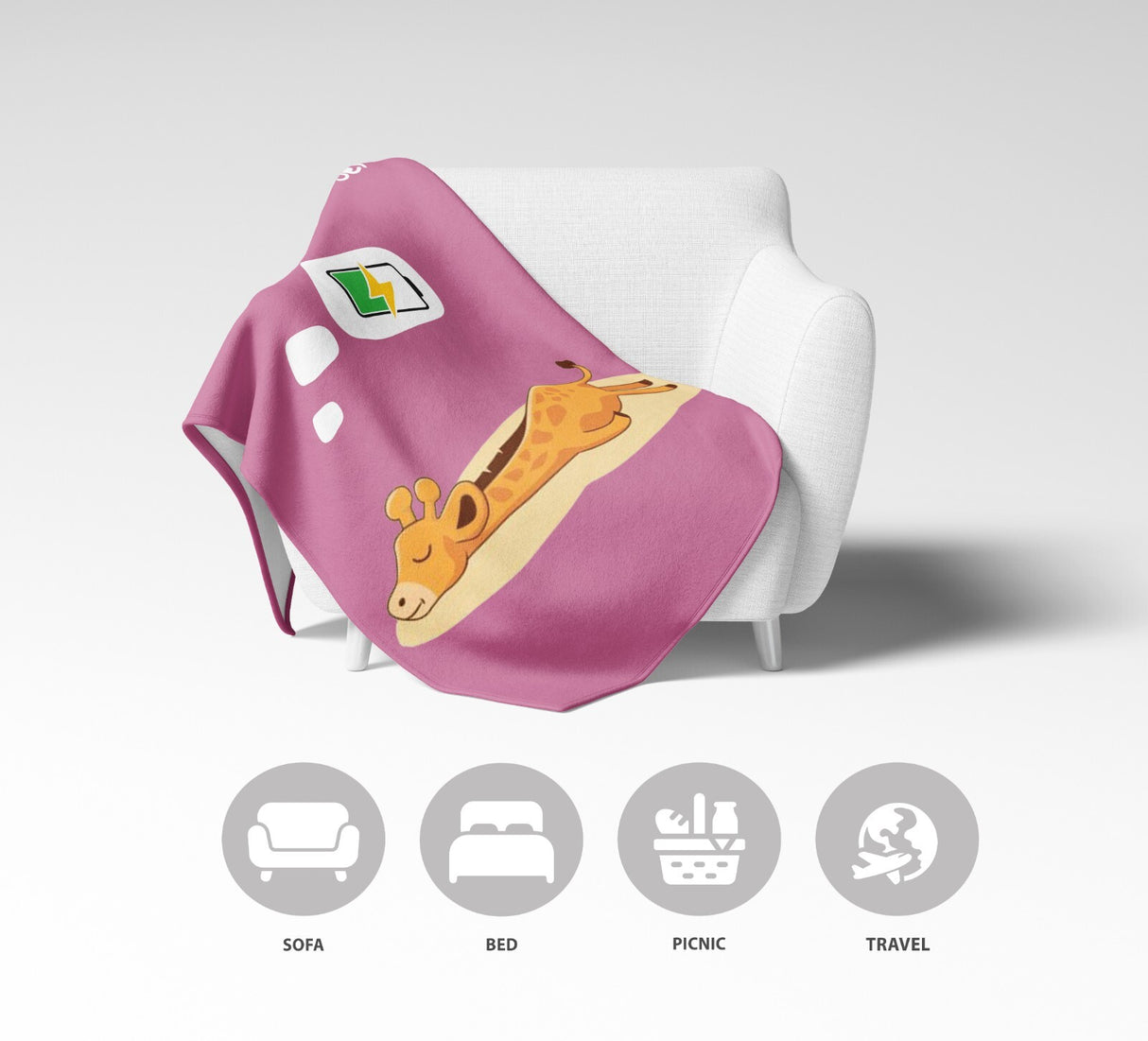 Mum Is Charging Funny Animal Novelty Warm Fleece Memory Blanket Throw Decoration