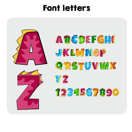 Personalised Name Dinosaur Alphabet Font Ottoman Filled Pouffe Washable Cover