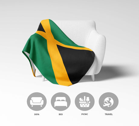 Jamaican Flag Gift - Cozy Custom Made Soft Warm Fleece Blanket Home Decor Throw