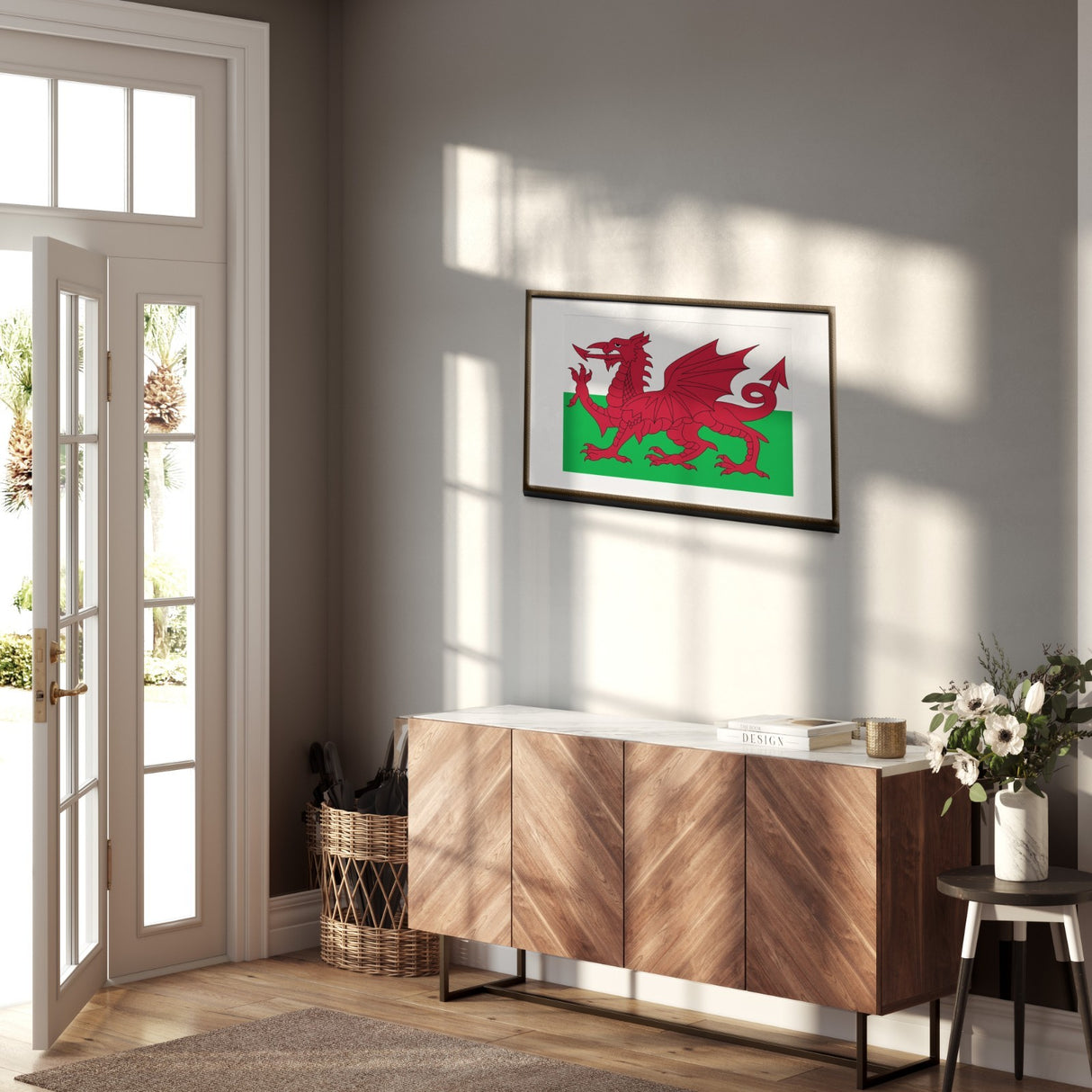 Welsh Dragon Flag Custom Wall Art Poster Wales Print Decor & Perfect Gift
