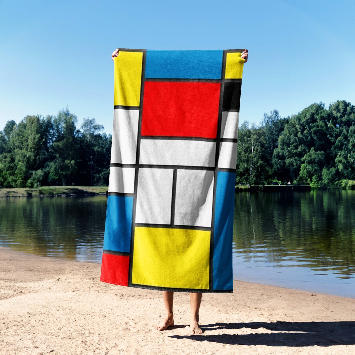 Piet Mondrian Painters Art Custom Made Coloured Novelty Beach Bath Sheet Towel