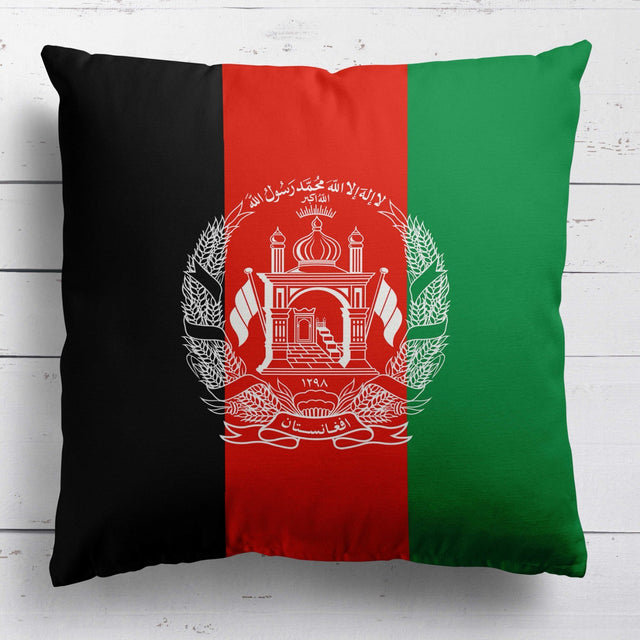 Afghanistan Flag Design Filled Square Cushion - Decorative Throw Gift Any Size