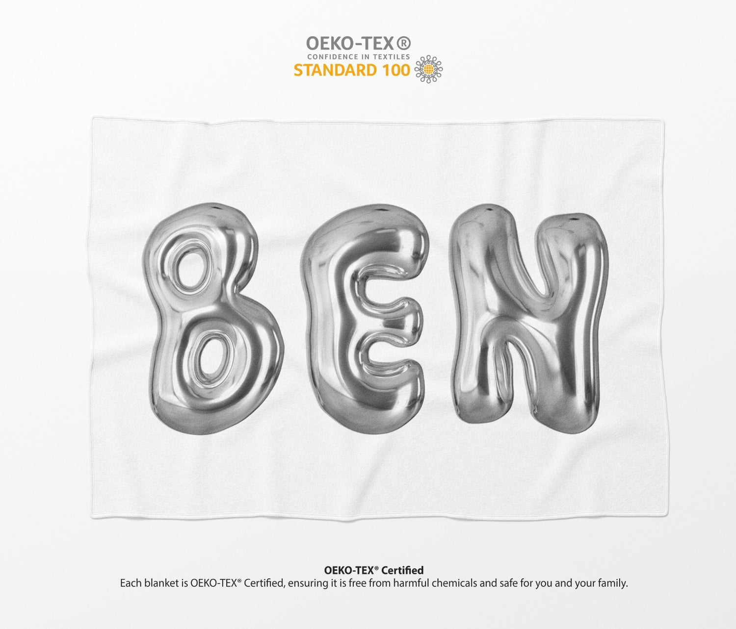 Personalised 3D Bubble Name Text Font Novelty Soft Fleece Mink Blanket Gift De