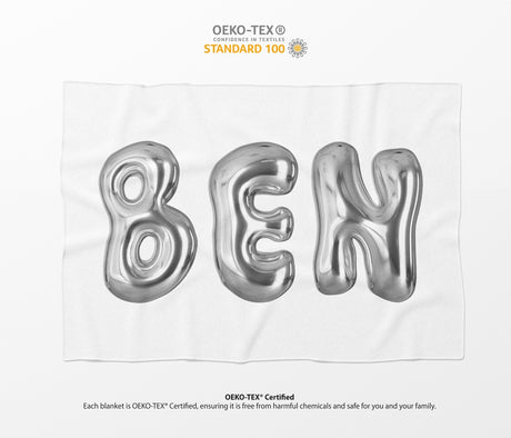 Personalised 3D Bubble Name Text Font Novelty Soft Fleece Mink Blanket Gift De