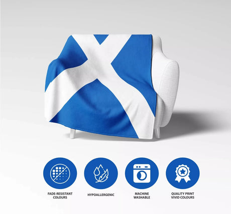 Scotland Flag Scottish Cross Custom Made Soft Warm Fleece Blanket Throw Decor