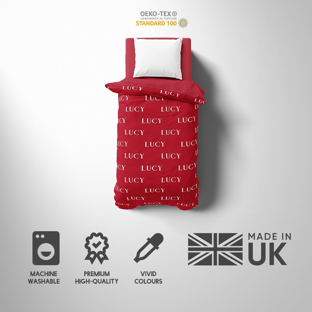 Personalised Any Name Customised Colour Soft Single Size Novelty Bed Duvet Cover