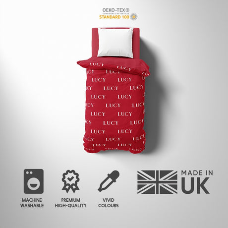 Personalised Any Name Customised Colour Soft Single Size Novelty Bed Duvet Cover