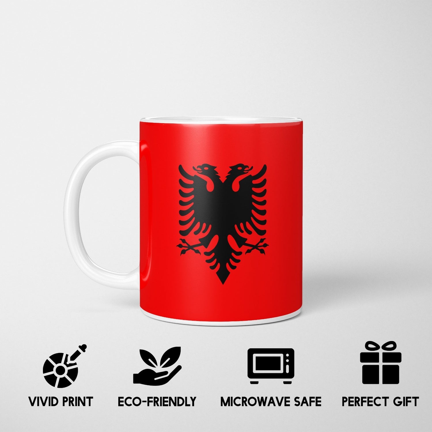 Albania Flag Patriotic Coffee Tea Mug Cup Set Coaster Home Gift Him Her Custom