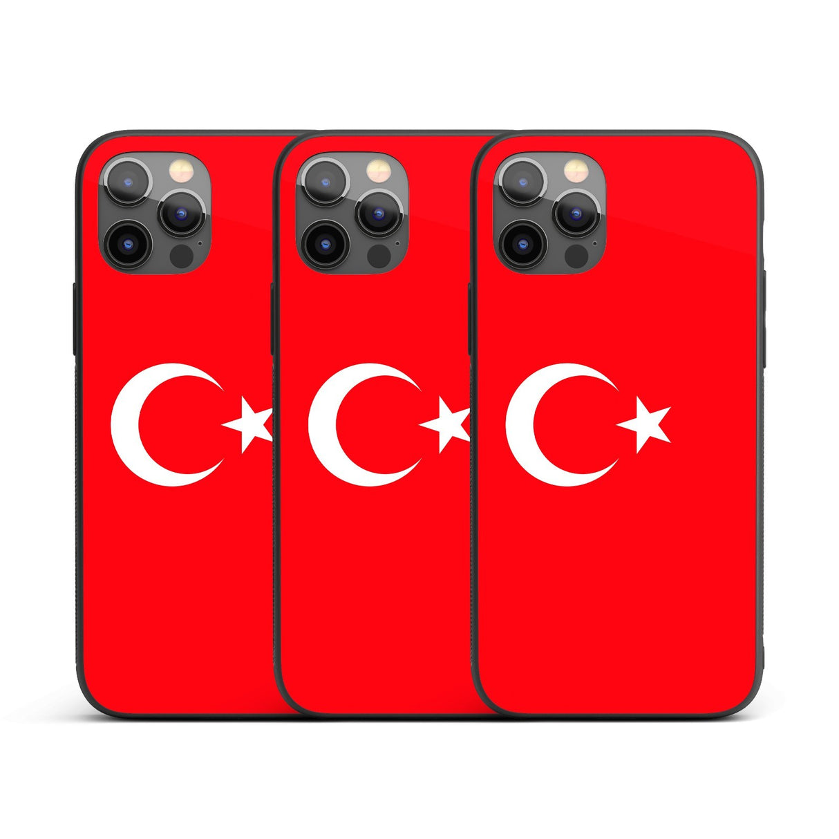 Turkey Flag Turkish Printed iPhone Case - Black TPU Cover Protector Custom Gift