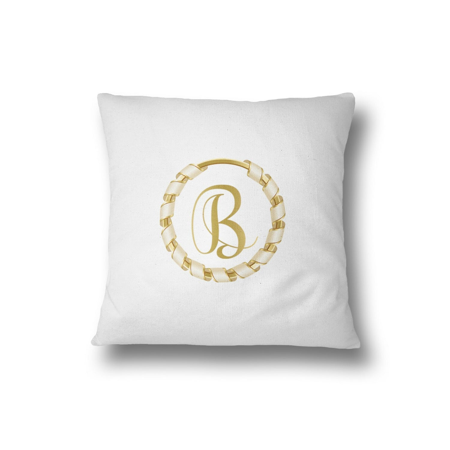 Gold Ring Ribbon Border Filled Cushion Bedroom Decoration