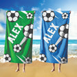 Personalised Custom Name Colour Football Strike Absorbent Beach Bath Sheet Towel
