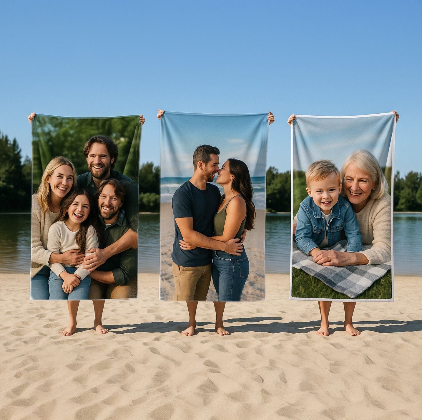 Upload Your Own Photo Personalised Custom Soft Absorbent Beach Bath Sheet Towel