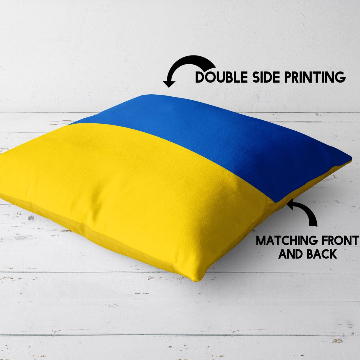 Ukraine Flag Ukrainian Design Filled Square Cushion Decorative Throw Gift Size