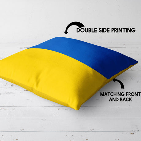 Ukraine Flag Ukrainian Design Filled Square Cushion Decorative Throw Gift Size