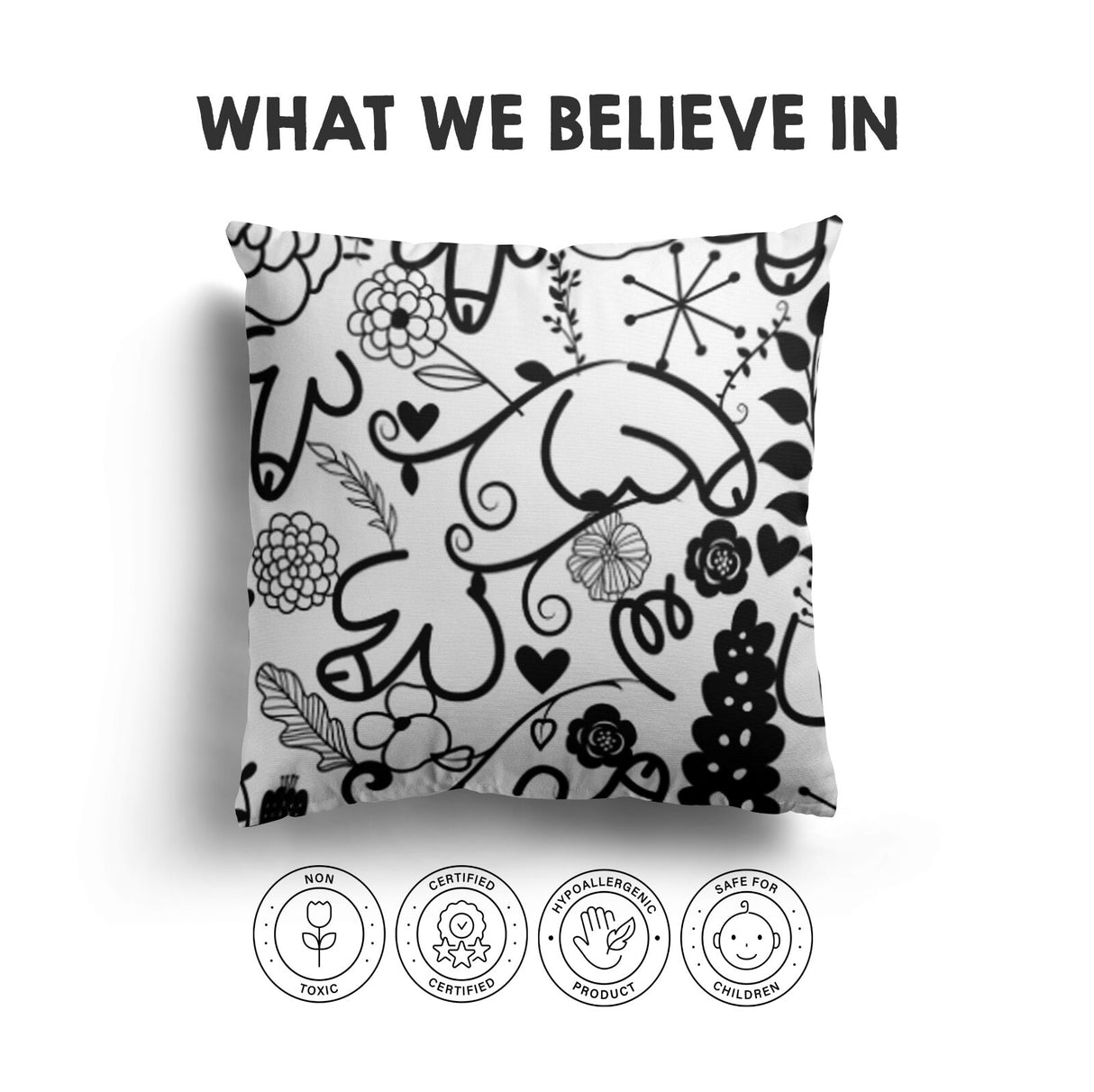 Floral Willy Pattern Rude Funny Novelty Custom Square Filled Cushion Decor Gift