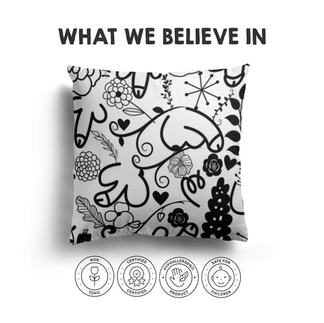 Floral Willy Pattern Rude Funny Novelty Custom Square Filled Cushion Decor Gift