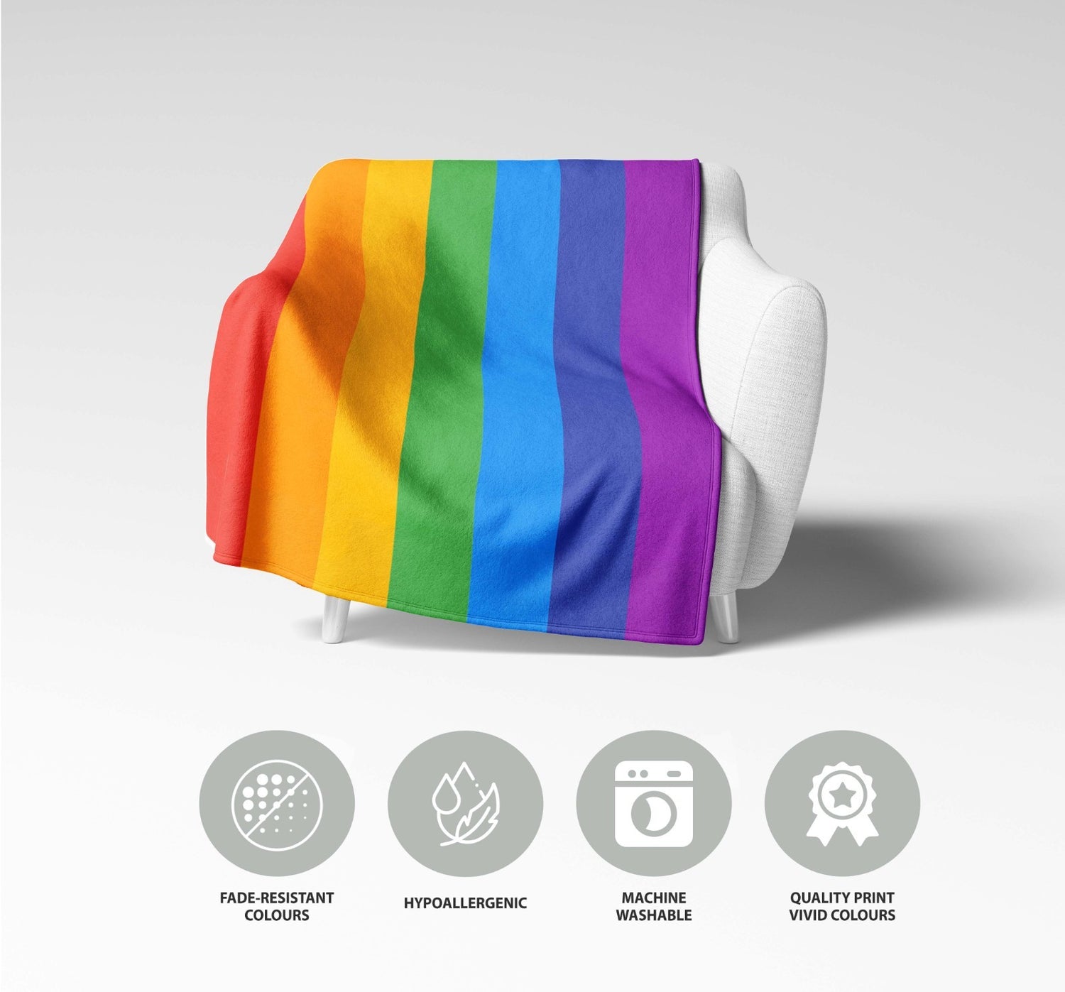 LGBTQ+ Pride Flag Fleece Blanket Home Decor Throw Gift Custom Made Soft Warm