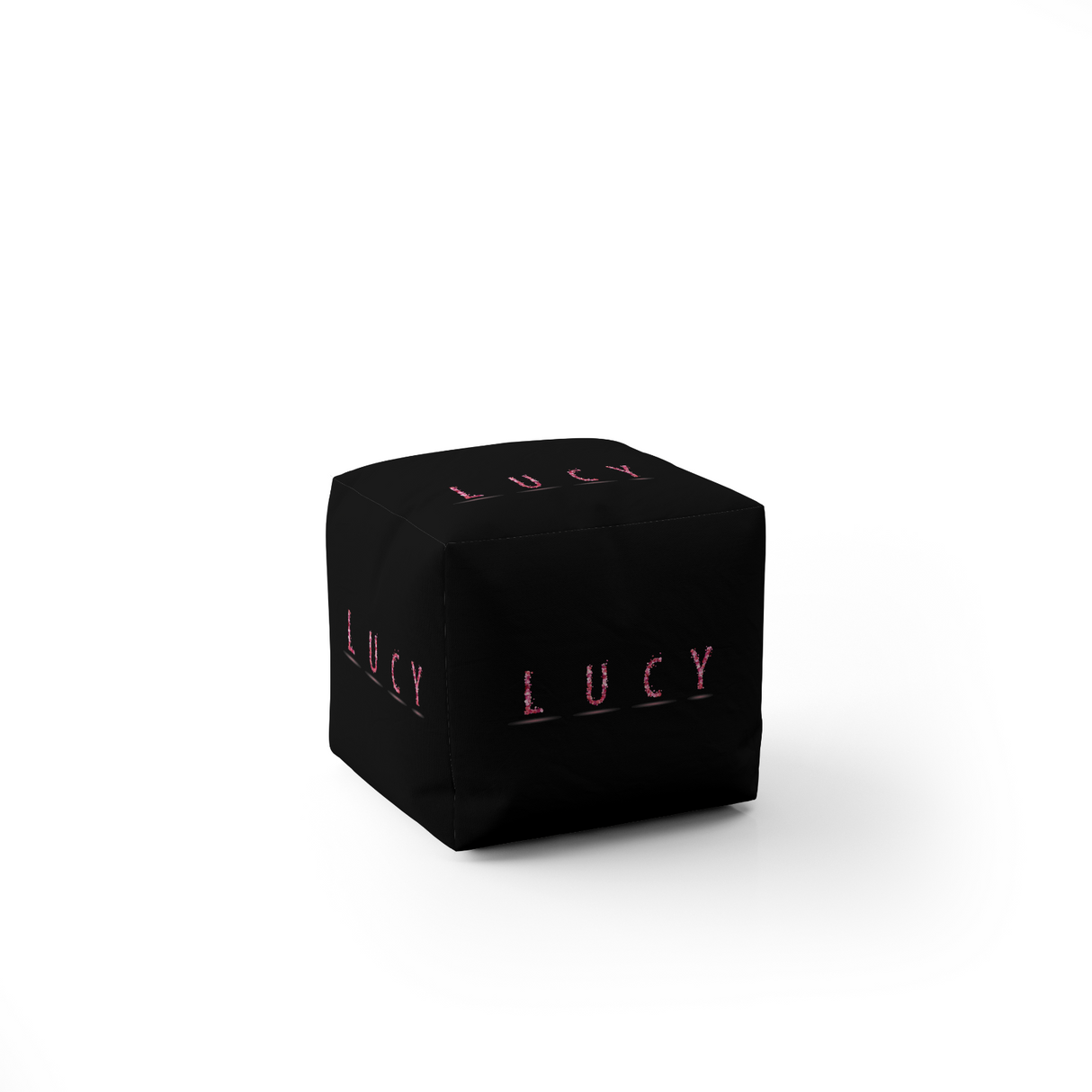 Personalised Any Name Pink Rose Petals Ottoman Filled Pouffe Inc Washable Cover