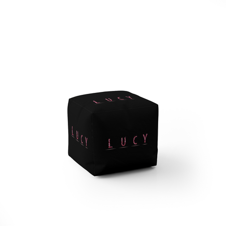 Personalised Any Name Pink Rose Petals Ottoman Filled Pouffe Inc Washable Cover