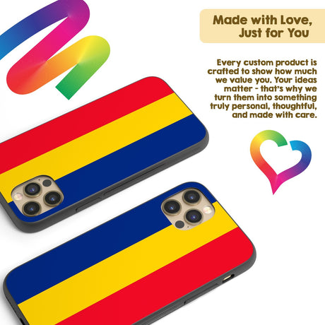 Romania Flag Patriotic iPhone Case Printed Black TPU Cover Protector Custom Gift