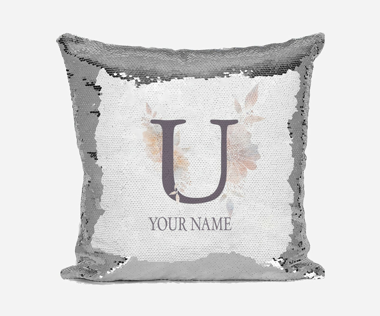 Personalised Misty Dusty Pastel Alphabet Sequin Magic Cushion Cover+Pillow Kids