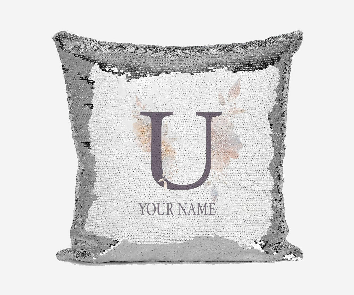 Personalised Misty Dusty Pastel Alphabet Sequin Magic Cushion Cover+Pillow Kids