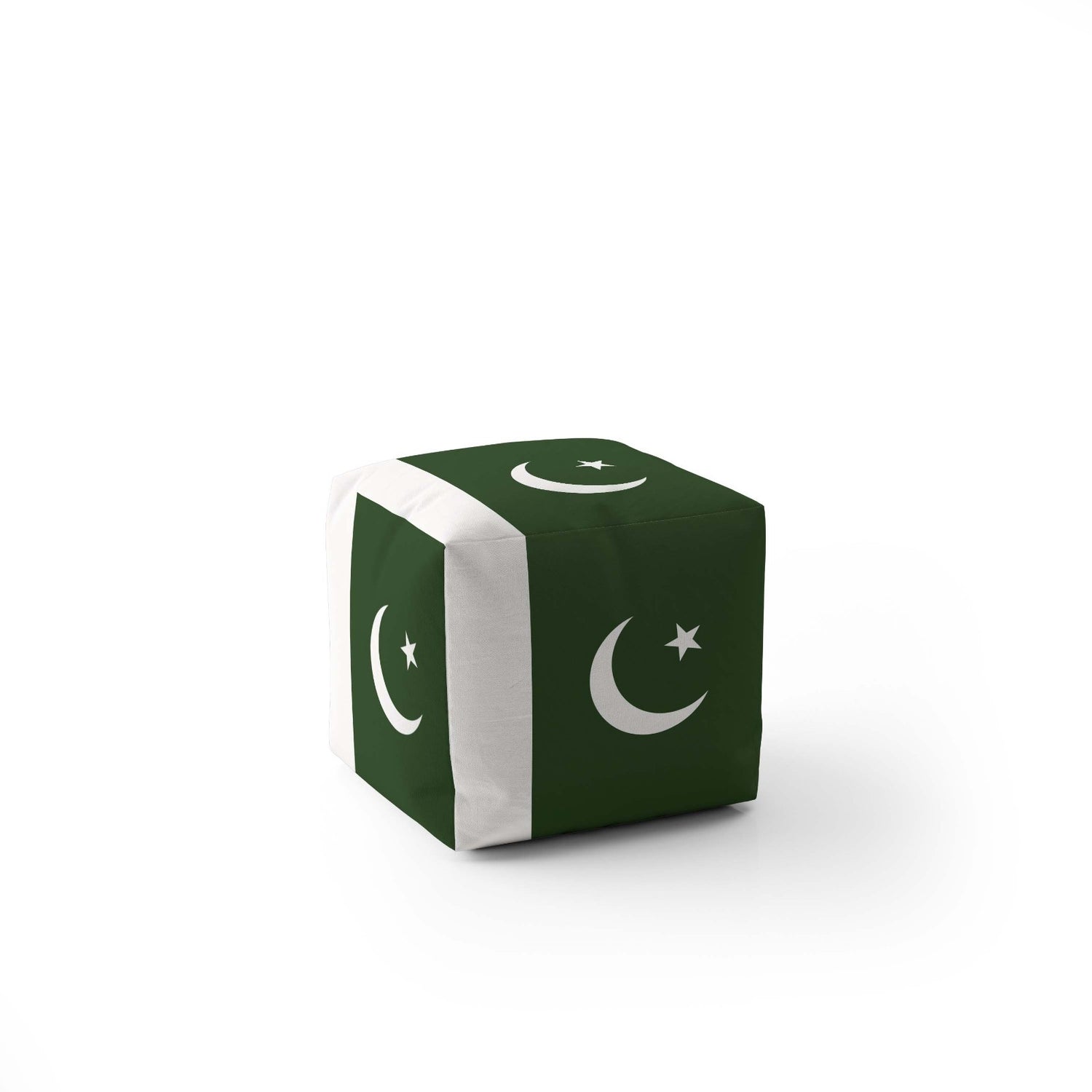 Pakistan Flag Design Custom - Ottoman Filled Pouffe Footrest Inc Washable Cover