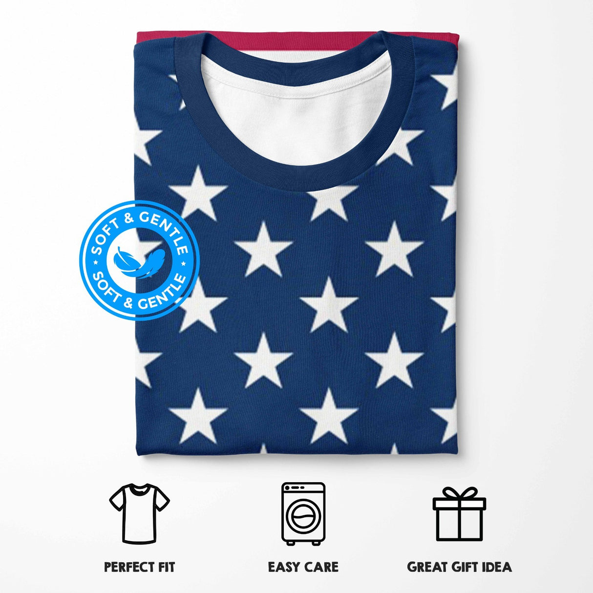 USA Flag America Custom All-Over Printed Unisex T-Shirt Top Gift Patriotic Tee