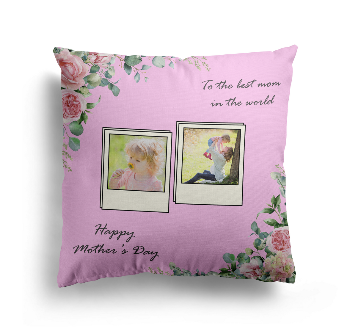 Upload Your Own Photos Mother's Day Novelty Memory Square Filled Cushion Gift