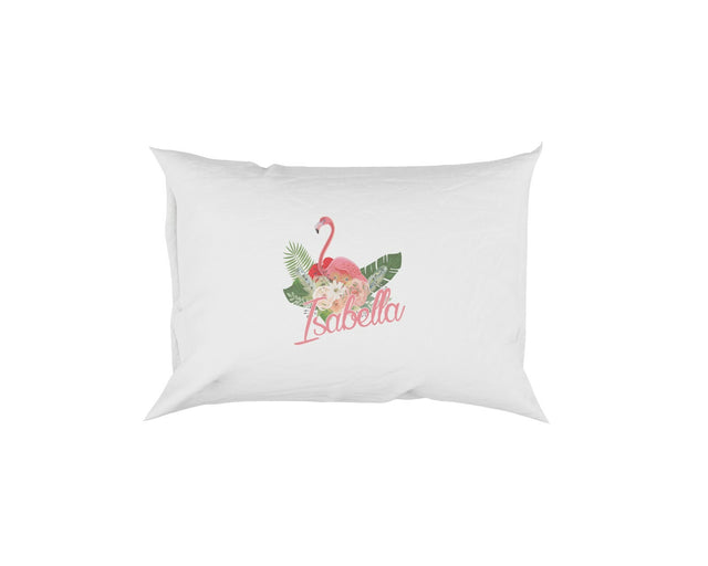 Personalised Name Flamingo Floral Soft Pillowcase Pillow Case Cover