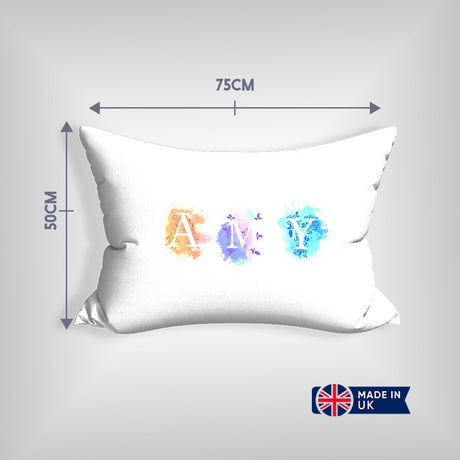 Personalised Watercolour Letters Font Customised Printed Soft Pillowcase Pillow