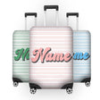 Stripe Retro Font Name Gift Custom Luggage Cover Personalise Suitcase Protector