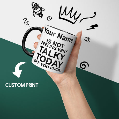 Custom Not Very Talky Design Magic Colour Changing Heat Sensitive Novelty Mug
