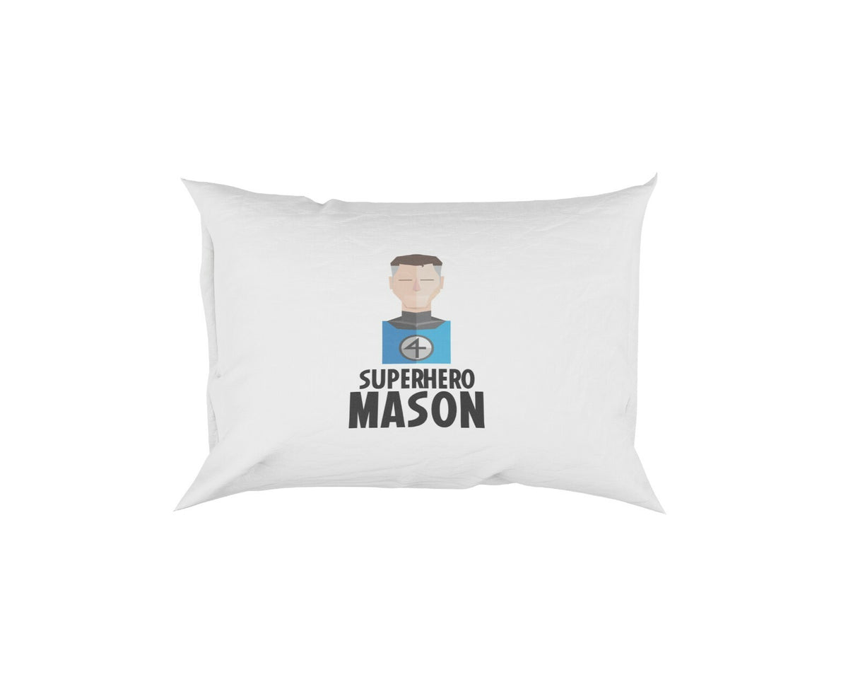 Superhero Personalised Name Kids Boys Soft Pillowcase Pillow Cover Gift Bedroom