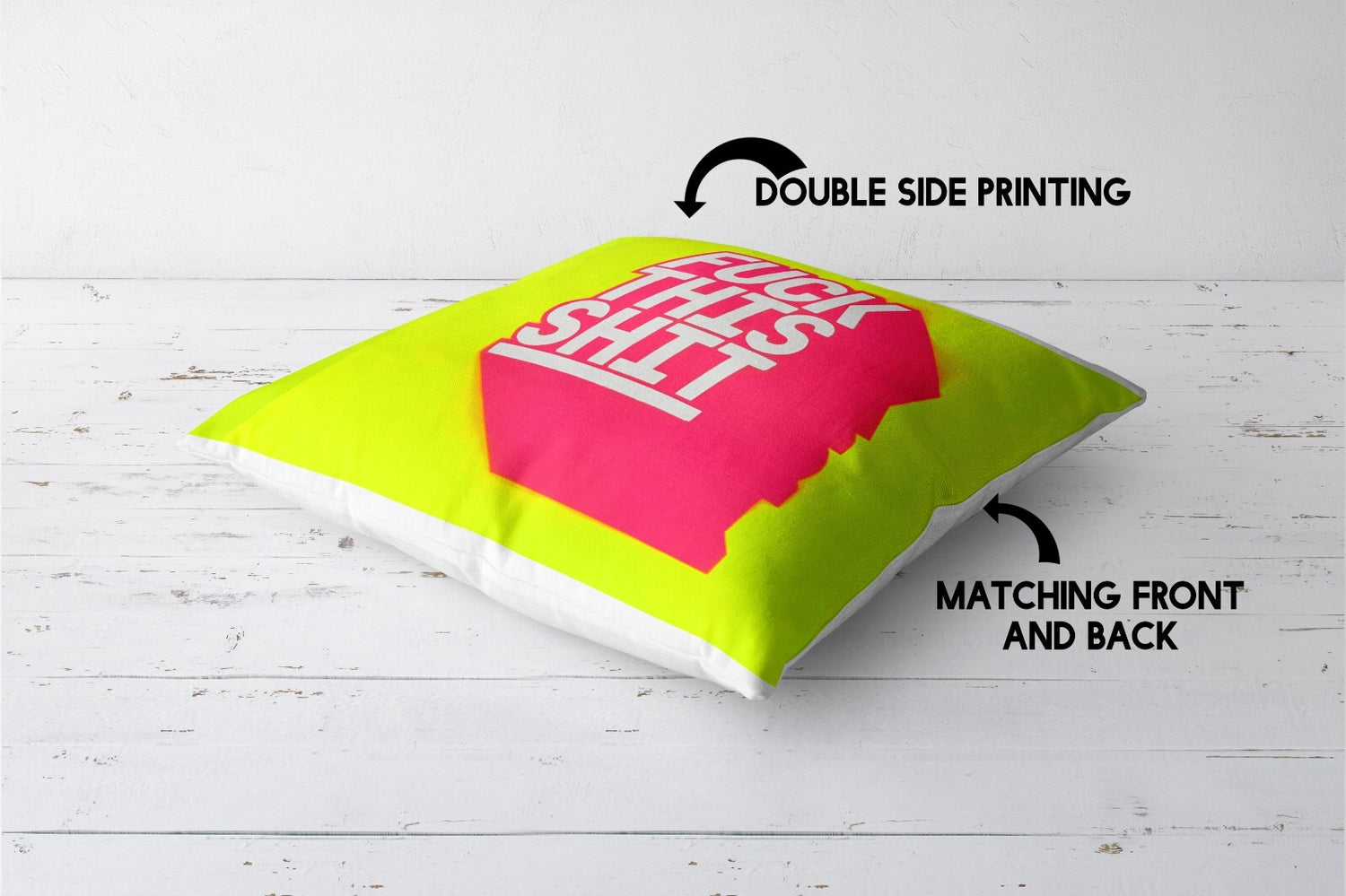 F*ck This Sh*t Rude Funny Novelty Custom Colour Square Filled Cushion Decor Gift