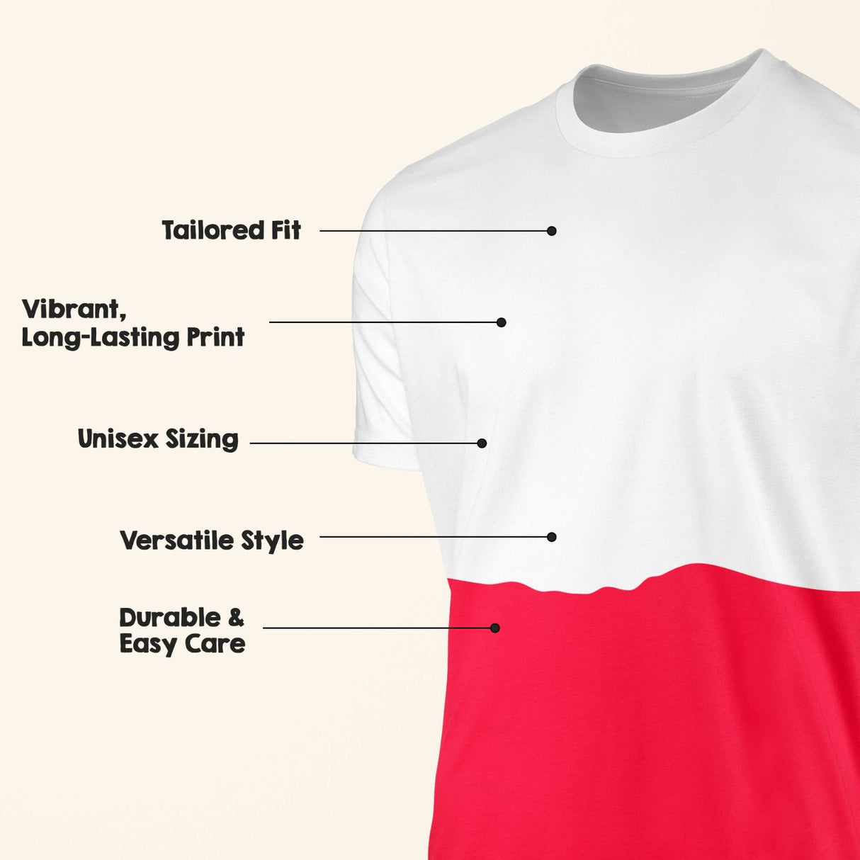 Poland Flag Polish Custom All-Over Printed Unisex T-Shirt Top Gift Patriotic Tee