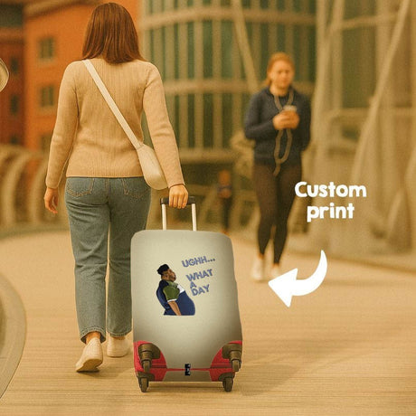 Harvey What a Day Luggage Cover – Funny Travel Suitcase Protector - Custom Gift