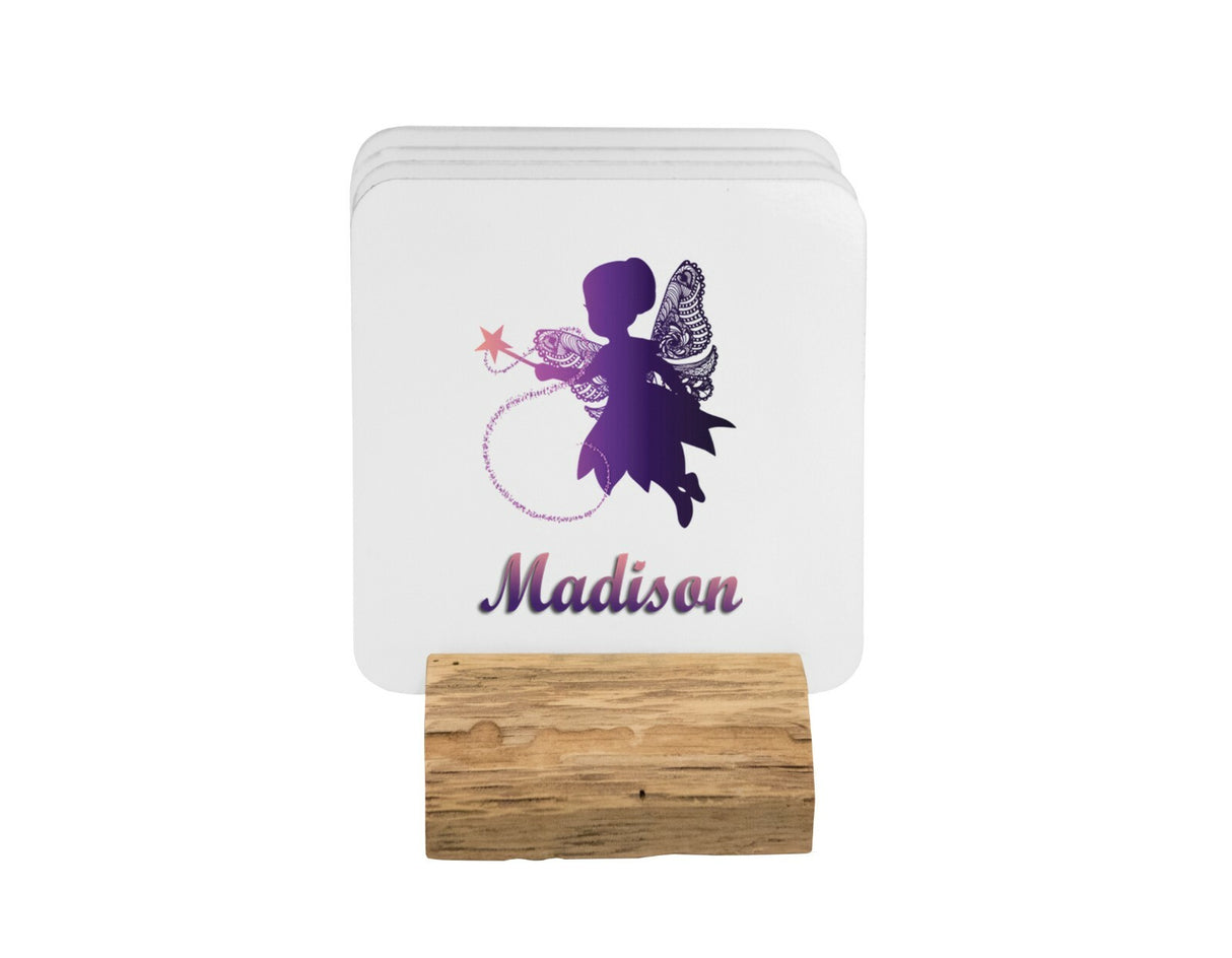 Purple Fairy Personalised Name Coffee Tea Mug 11oz Mug And Coaster Set Option