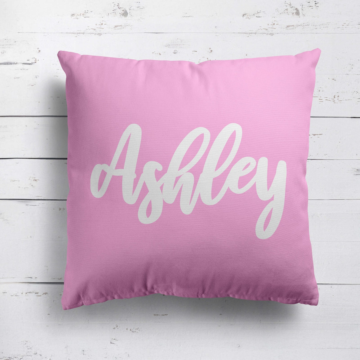 Personalised Custom Name Colour Plain Script Font Square Fill Zip Cushion Throw
