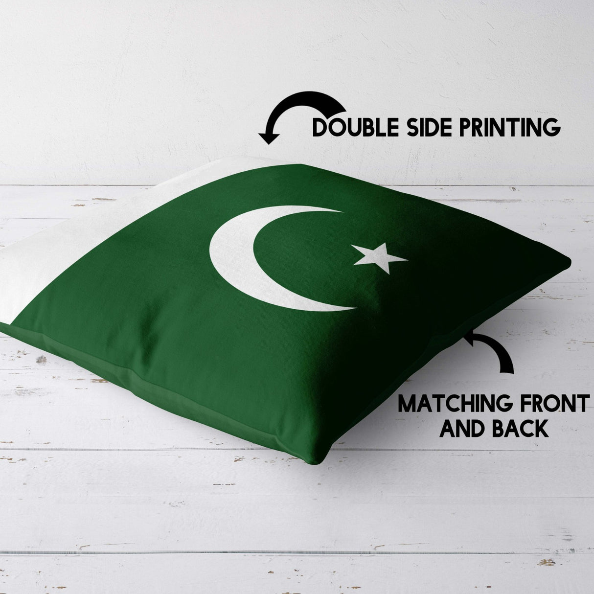 Pakistan Flag - Custom Soft Square Filled Cushion Decorative Throw Various Size