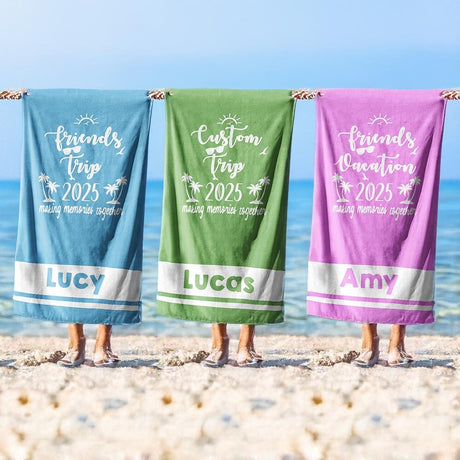 Custom Group Trip Summer Holiday Pool Party Vacation Mode Beach Bath Sheet Towel