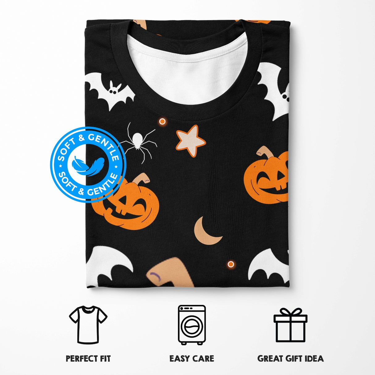 Halloween Spooky Season Bats Custom All-Over Printed T-Shirt Colour Unisex Gift