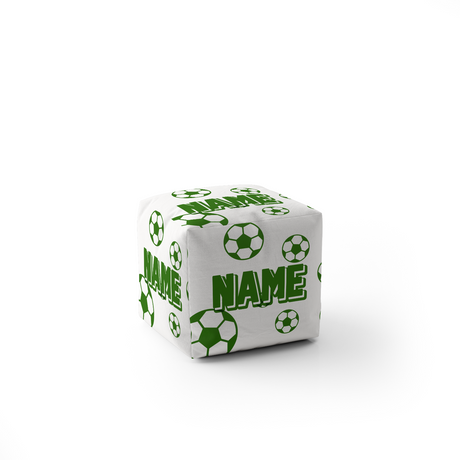 Personalised Custom Name Colour Footballers Ottoman Filled Pouffe Washable Cover